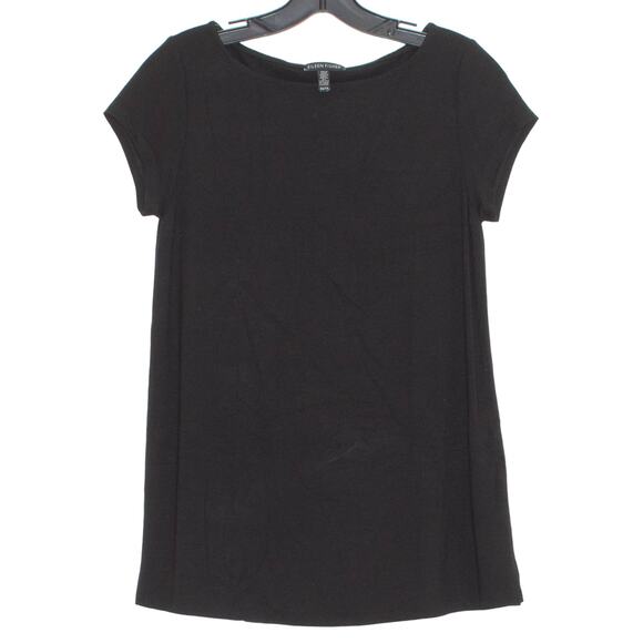 Eileen Fisher Tunic Top Minimalist Capsule Effortless Classic Everyday Black XS - Picture 1 of 4